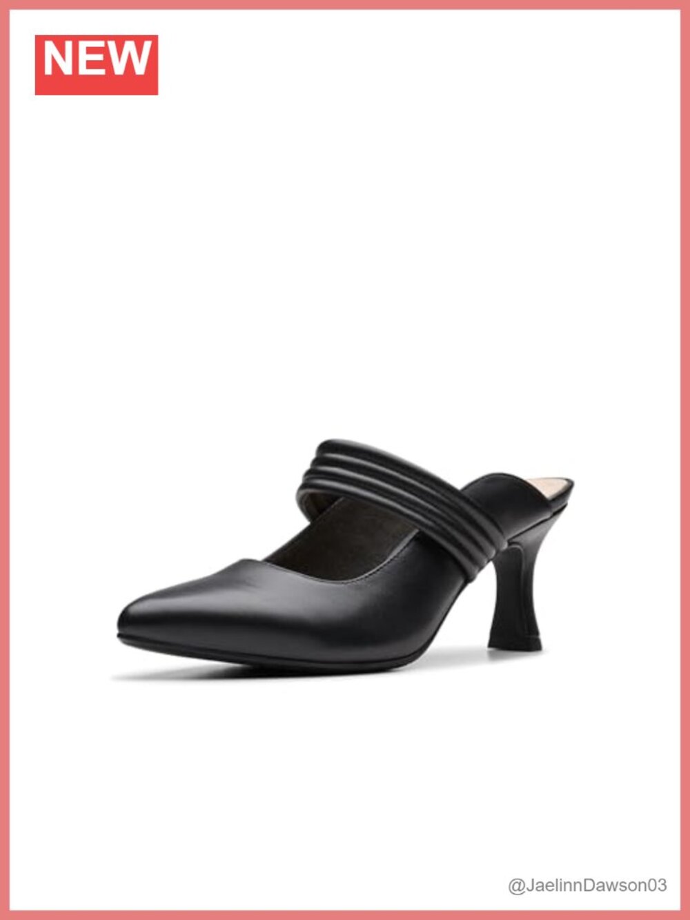 Clarks Women's Leather Kitten Heel Pumps Slip-On Comfort Shoes